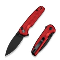 Civivi Knife Mini Shakan Red Aluminum, Blackstonewashed Nitro-V Folding Knife (C20052F-2)