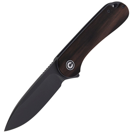 CIVIVI Elementum Flipper Knife Ebony Wood, Black Stonewashed (C907W)