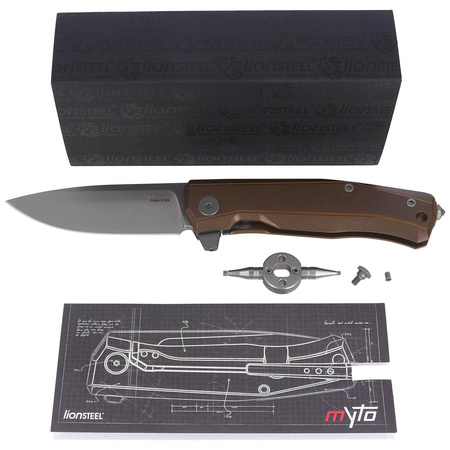 LionSteel Myto Bronze Titanium / Satin Blade Folding Knife (MT01 BR)