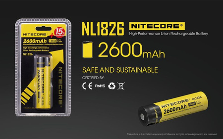 Nitecore 18650 NL1826 2600mAh battery