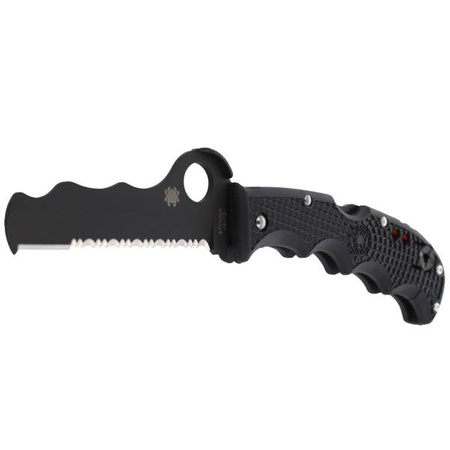 Spyderco Assist Lightweight Black / Black Blade Combination Folding Knife - C79PSBBK