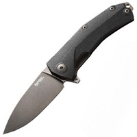 LionSteel KUR Black G10 Folding Knife, Black Stonewashed Sleipner by Molletta (KUR BBK)