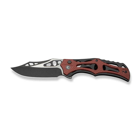 Civivi Biophase Black Aluminum / Burgundy G10, Black Stonewashed Nitro-V Folding Knife (C23083C-1)