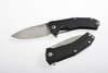 LionSteel KUR G10 Black, Stone Washed Blade Folding Knife (KUR BK)