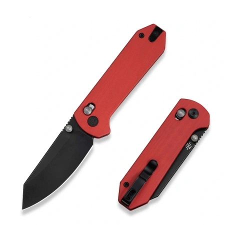 Civivi Yonder Red G10, Black Stonewashed 14C28N Folding Knife by Zac Whitmore (C23073-2)