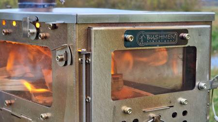 Bushmen - Fastfold Camping Stove L3W Tent Stove - Large - with three windows