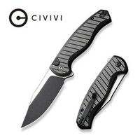 Civivi Stormhowl Black Aluminum, Black Stonewashed/Satin Nitro-V Folding Knife (C23040B-1)