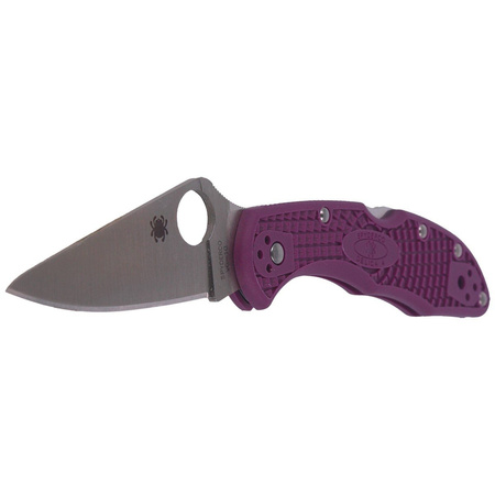 Spyderco Delica 4 Flat Ground Lightweight Purple Plain Folding Knife (C11FPPR)