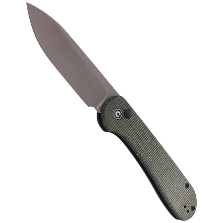 CIVIVI Button Lock Elementum Dark Green Micarta, Gray Stonewashed knife (C2103C)