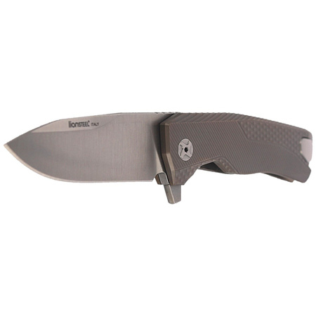 LionSteel ROK Titanium Bronze, Satin Blade Folding Knife (ROK B)