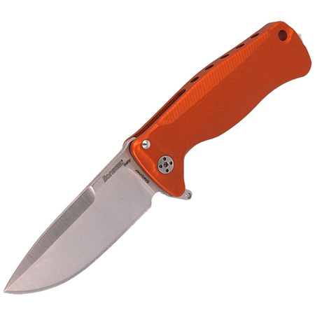 LionSteel SR22A Aluminum Orange, Satin Blade Folding Knife (SR22A OS)