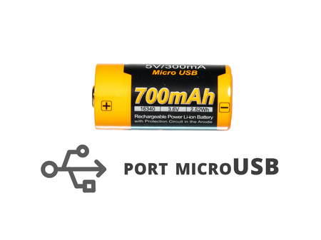 Fenix USB battery ARB-L16UP (16340 RCR123 700 mAh 3.6 V)