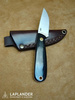 Brisa Necker 70 F knife - Black Micarta - Leather scabbard