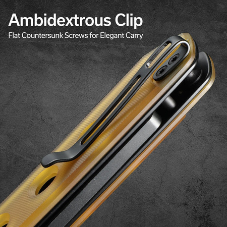 Civivi Vision FG Ultem Bead Blasted Folding Knife, Black Nitro-V by Snecx Tan (C22036-6)