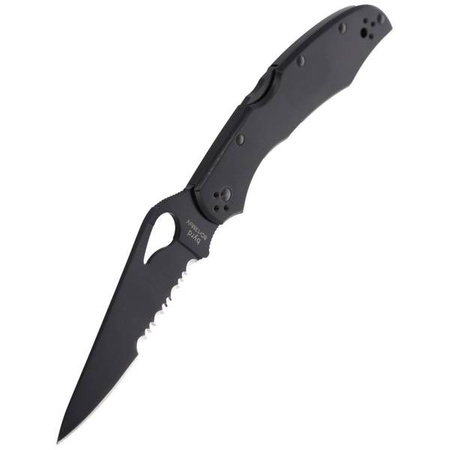 Spyderco Byrd Cara Cara 2 Stainless Black Blade Combination Folding Knife - BY03BKPS2