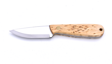 Brisa Necker 70 knife - Karelian birch - leather scabbard