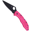 Spyderco Delica 4 FRN Pink, Black Blade Plain Folding Knife (C11FPPNS30VBK)