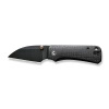 Civivi Baby Banter Wharncliffe Black Burlap Micarta Folding Knife, Black Nitro-V by Ben Petersen (C19068SC-1)
