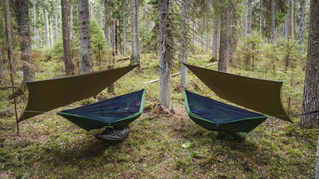 Lesovik Draka hammock with Sneka suspension - Treetop green