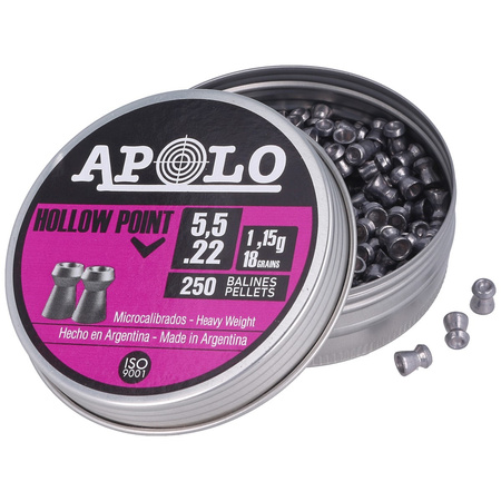 Apolo Hollow Point 5.52 mm shotgun shell, 250 rounds. 1.15g/18.0gr (19701-2)