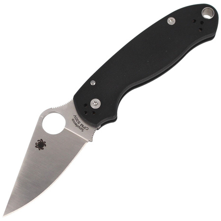 Spyderco Para 3 G-10 Black Plain Folding Knife (C223GP)