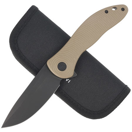 Civivi Synergy3 Tan G10 knife, Black Stonewashed Nitro-V by Jim O'Young (C20075D-2)