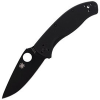 Spyderco Tenacious G-10 Black / Black Blade Plain Folding Knife - C122GBBKP