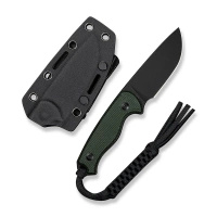 CIVIVI Timberbark Green Canvas Micarta, Black Stonewashed 14C28N (C23094-3)