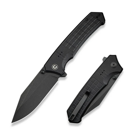 Civivi Tacticorix Black G10 Folding Knife, Black Stonewashed Nitro-V (C23055-1)