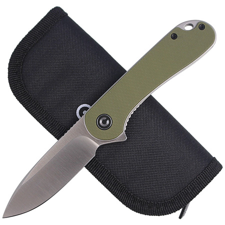 CIVIVI Elementum Flipper OD Green G10 knife, Satin Finish (C907E)