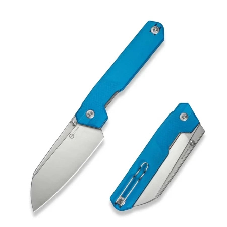 Civivi Hid Blue G10 Folding Knife, Satin 14C28N by Ostap Hel (C23008-5)