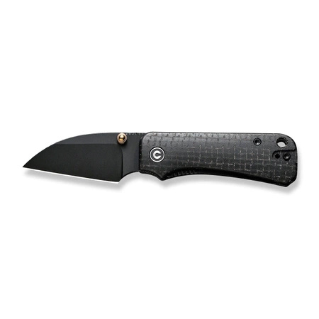 Civivi Baby Banter Wharncliffe Black Burlap Micarta Folding Knife, Black Nitro-V by Ben Petersen (C19068SC-1)