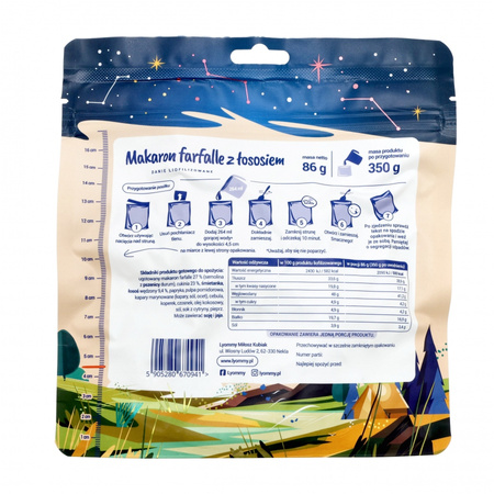 Lyommy - Freeze-dried food Pasta farfalle with salmon 350 g