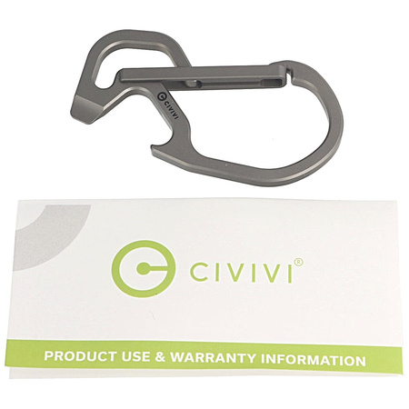 CIVIVI Click Carabiner Keychain Multi-Tool, Gray Titanium (CA-01A)