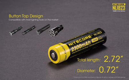 Nitecore 18650 NL1823 2300mAh battery