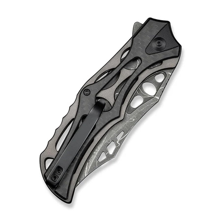 Civivi Biophase Gray Aluminum / Black G10 folding knife, Damascus (C23083C-DS1)