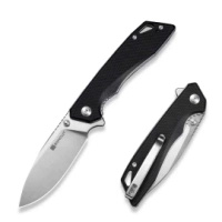 Sencut Stratex Black G10, Satin 9Cr18MoV Folding Knife (S25055-1)