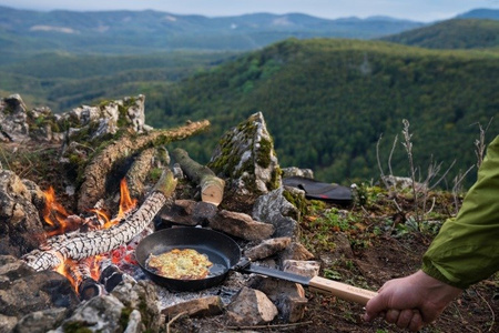 Muurikka Black Carbon Steel Folding Frying Pan Campfire Pan