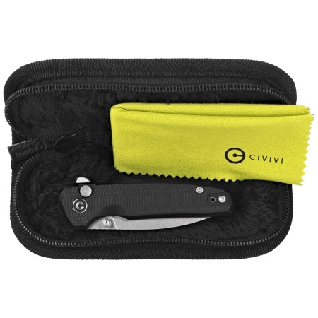 Civivi Knife Mini Shakan Folding Knife Black Aluminum, Satin Nitro-V (C20052F-1)