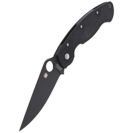 Spyderco Military Model G-10 Black / Black Blade Folding Knife (C36GPBK)