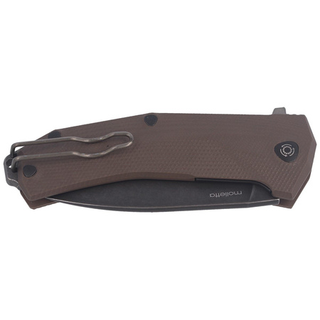 LionSteel KUR G10 Brown / Black Blade Folding Knife (KUR BBR)