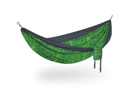 ENO DoubleNest PRINT Giving Back Hiking Hammock - Outside LNT/Charcoal