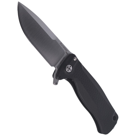 LionSteel SR22A Aluminum Black / Satin Blade Folding Knife (SR22A BS)