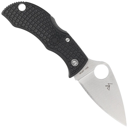 Spyderco Manbug Leaf Black Lightweight FRN Folding Knife, Satin Plain VG-10 by Sal Glesser (MBKLFP)