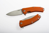 LionSteel KUR G10 Orange / Stone Washed Blade Folding Knife (KUR OR)