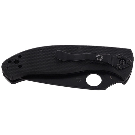 Spyderco Tenacious G-10 Black / Black Blade Plain Folding Knife - C122GBBKP