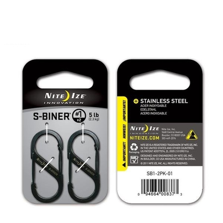 Nite Ize Carabiner - S-Biner #1 - 2 Pack- Black