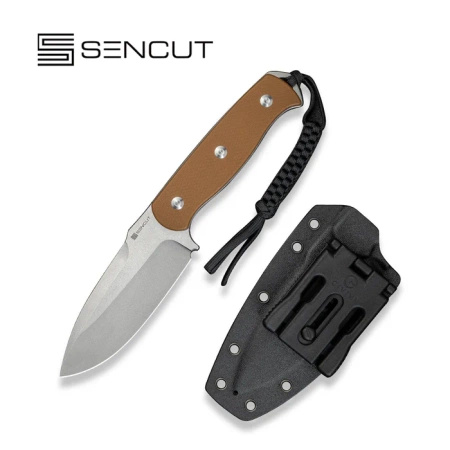 Sencut Toxodon Brown G10 knife, Stonewashed 9Cr18MoV (S24036-3)