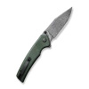 Civivi Tranquil Green Canvas Micarta Folding Knife, Black Hand Rubbed Damascus (C23027-DS1)
