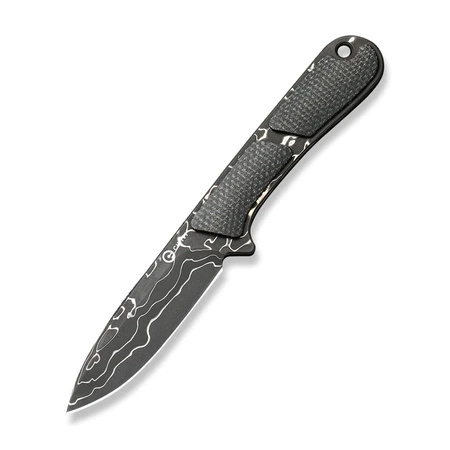 Civivi Mini Elementum Dark Green Micarta Knife, Damascus (C23010-DS1)